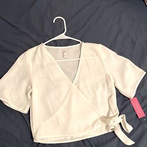 White wrap top